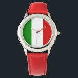 Italienische Kinderuhr - Die Flagge Italiens Armbanduhr<br><div class="desc">Italy Kid's Watch - Die Flagge Italiens besteht aus grünen,  weißen und roten Linien. Es ist ein großartiges Geschenk für diejenigen,  die Italien Liebe oder ein italienisches Erbe haben. Dieses Design steht Ihnen auch für viele andere Produkte zur Verfügung.</div>