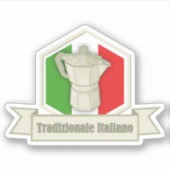 Italienische Klassik Brew: Vintager Kaffee Inspiri Aufkleber (Vorderseite)