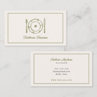 italienische klassische Restaurant-Geschäftskarten Visitenkarte
