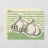 Italienische Knoblauchrezeptkarte Postkarte (Vorne/Hinten)