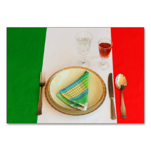 ITALIENISCHE KOCHTISKARTE TISCHNUMMER