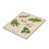 Italienische Kräuter, Basil, Oregano, Petersilie,  Fliese (Seite)