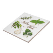 Italienische Kräuter, Basil, Oregano, Petersilie,  Fliese (Seite)