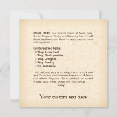 Italienische Kräuterkarte (Rückseite)