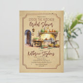 Italienische Küche Brautparty Küche Einladung (Stehend Vorderseite)