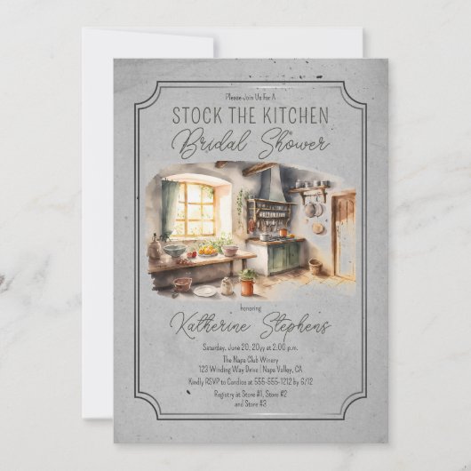 Italienische Küche Brautparty Küche Einladung (Vorderseite)