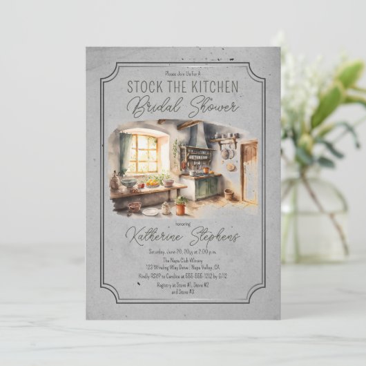 Italienische Küche Brautparty Küche Einladung (Stehend Vorderseite)