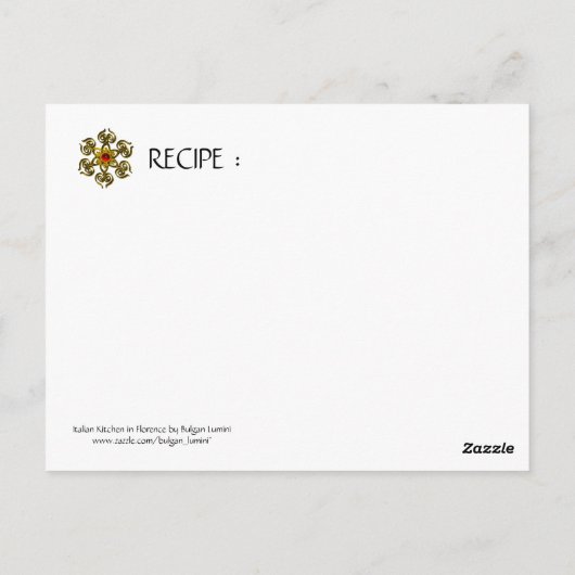 ITALIENISCHE KÜCHE IN FLORENZ POSTKARTE (Rückseite)