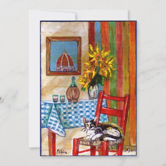 ITALIENISCHE KÜCHE IN FLORENZ, rot blau Ankündigung (Rückseite)