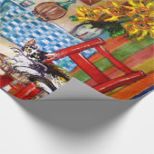 ITALIENISCHE KÜCHE IN FLORENZ, SONNENBLUMEN UND CA GESCHENKPAPIER (Ecke)