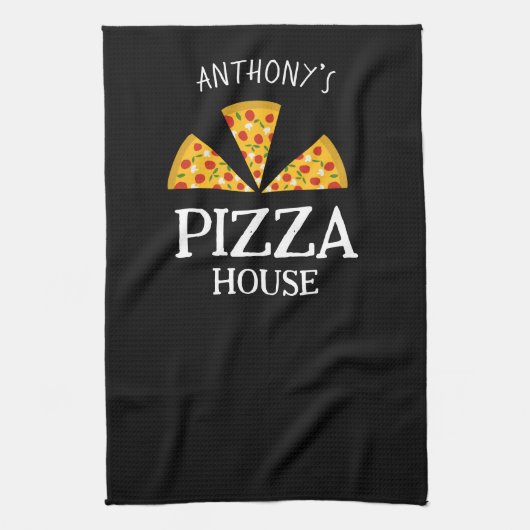 Italienische Küche individuelle Name Pizzeria Pizz Geschirrtuch (Vertikal)