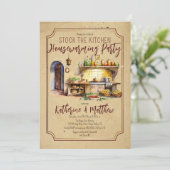 Italienische Küche Lagerfeuer Küchenherd Einladung (Stehend Vorderseite)