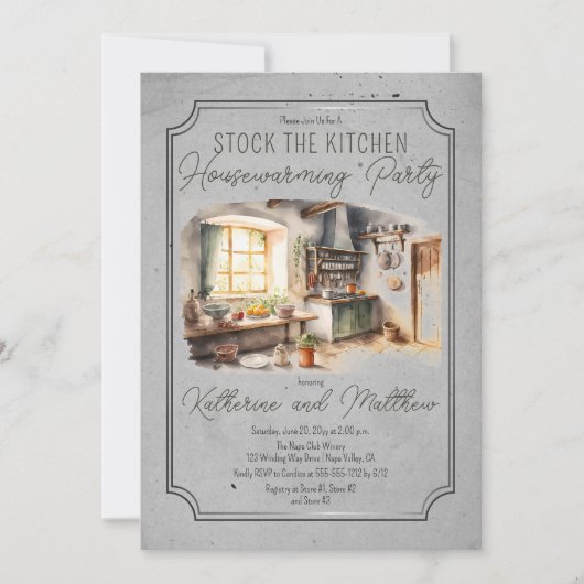 Italienische Küche Lagerfeuer Küchenherd Einladung (Vorderseite)