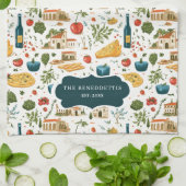 Italienische Küche Monogram Teetuch Geschirrtuch (Gefaltet)