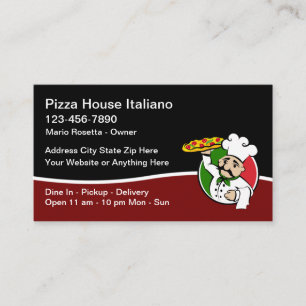 Italienische Küche Pizza Restaurant Business Cards Visitenkarte