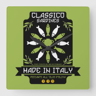 Italienische Küche Quadratische Wanduhr