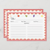 Italienische Küche Rezept Karte (Vorne/Hinten)