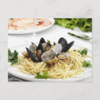 Italienische Küche. Spaghetti alle vongole.