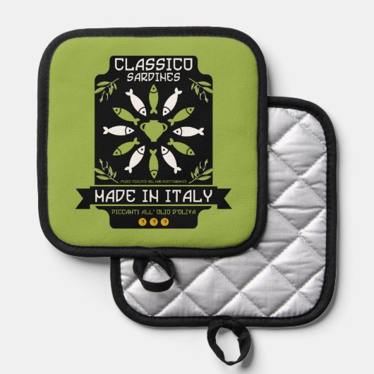 Italienische Küche Topflappen (Vorderseite/Rückseite)