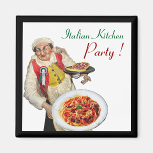 ITALIENISCHE KÜCHE, weiß Magnet