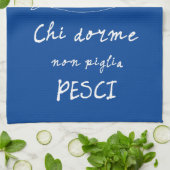 Italienische KüchenSardinen - kursiv zeichnend bla Geschirrtuch (Gefaltet)