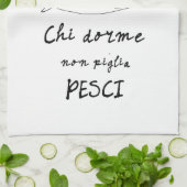 Italienische KüchenSardinen - kursiv zeichnend Zit Geschirrtuch (Gefaltet)