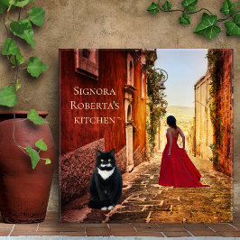 Italienische Kunst Romantische Dame in Roter Tile Fliese