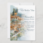 Italienische Küste Bachelorette Wochenende Einladung (Vorderseite)