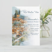 Italienische Küste Bachelorette Wochenende Einladung (Stehend Vorderseite)