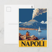 Italienische Küste Neapel Vesuv Kunstwerk Postkarte (Vorne/Hinten)