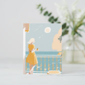 Italienische Küstenstadt Postkarte (Stehend Vorderseite)