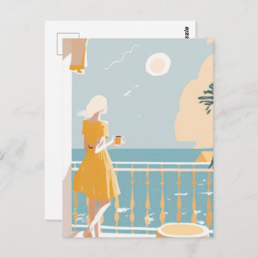 Italienische Küstenstadt Postkarte (Vorne/Hinten)