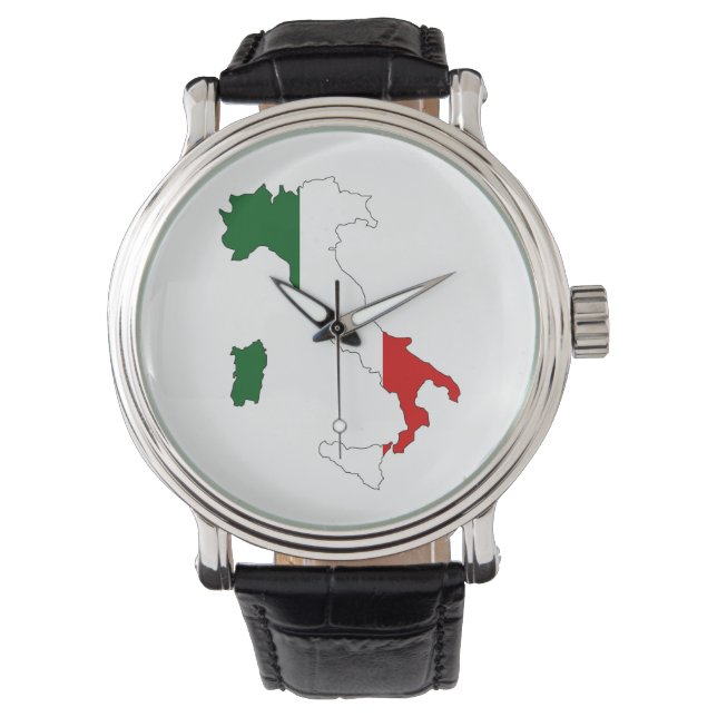 Italienische Landesflaggenform Armbanduhr (Vorderseite)