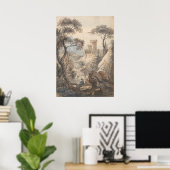 Italienische Landschaft mit Burg - Paul Sandby Poster (Heimbüro)