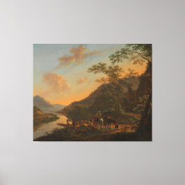 Italienische Landschaft mit Ferry, Jan Beide, c. 1 Leinwanddruck