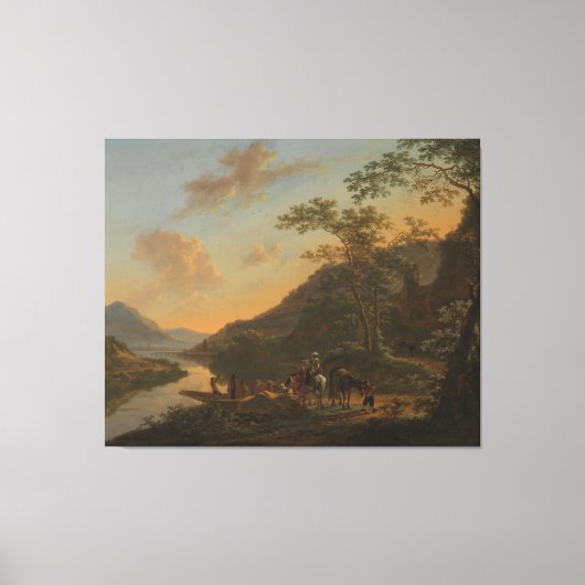 Italienische Landschaft mit Ferry, Jan Beide, c. 1 Leinwanddruck (Vorderseite)