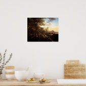 Italienische Landschaft mit Handwerkern Poster (Küche)