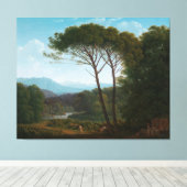 Italienische Landschaft mit Pinien, Hendrik Voogd, Leinwanddruck (Insitu (Holzboden))