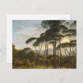 Italienische Landschaft mit Pinien Postkarte (Vorne/Hinten)