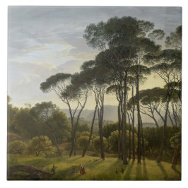 Italienische Landschaft mit Pinienbäumen (Voogd) Fliese