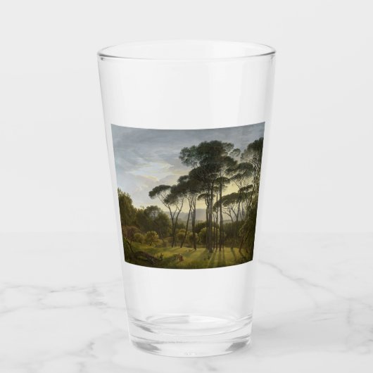 Italienische Landschaft mit Pinienbäumen (Voogd) Glas (Vorderseite)