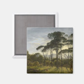 Italienische Landschaft mit Pinienbäumen (Voogd) Magnet (Vorderseite/Rückseite)