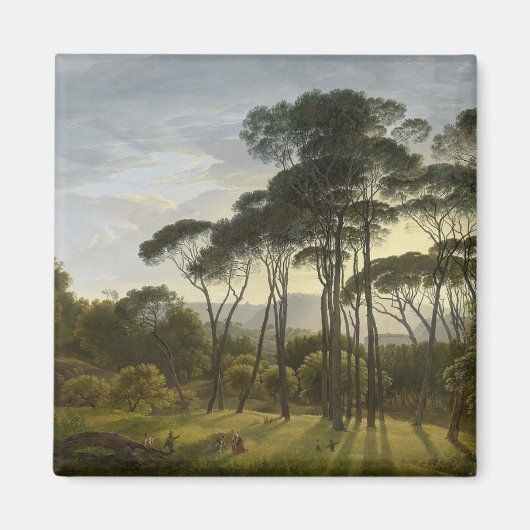 Italienische Landschaft mit Pinienbäumen (Voogd) Magnet (Vorne)