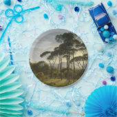 Italienische Landschaft mit Pinienbäumen (Voogd) Pappteller (Party)