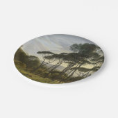 Italienische Landschaft mit Pinienbäumen (Voogd) Pappteller (Schrägansicht)