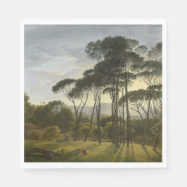 Italienische Landschaft mit Pinienbäumen (Voogd) Serviette