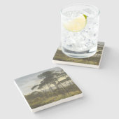 Italienische Landschaft mit Pinienbäumen (Voogd) Steinuntersetzer (Seitenansicht)