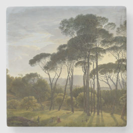 Italienische Landschaft mit Pinienbäumen (Voogd) Steinuntersetzer