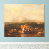 Italienische Landschaft mit Rindern, Nicolaes van Leinwanddruck (Insitu (Holzboden))