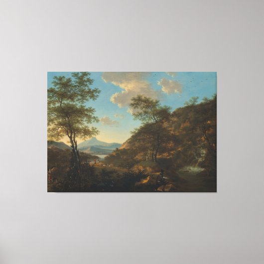 Italienische Landschaft mit Verfasser der Stellung Leinwanddruck (Vorderseite)